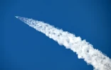 Le décollage de Starbase de la fusée Starship 39 de SpaceX, vu depuis South Padre Island, au Texas, le 22 mai 2026