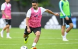 Le milieu de terrain de l'Allemagne, Ilkay Gundogan, au cours d'une séance d'entraînement à Vatutinki, près de Moscou, le 13 juin 2018, avant le Mondial de Russie   