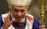 Le pape Benoît XVI à la basilique Saint-Pierre au Vatican, le 13 février 2013