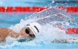 Le nageur roumain David Popovici, qui va tenter d'ouvrir son compteur olympique, le 28 juillet 2024 à La Défense Arena
