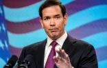 Le secrétaire d'Etat américain Marco Rubio lors d'une conférence de presse à Jérusalem, le 15 septembre 2025