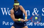 La Française Caroline Garcia lors de sa finale victorieuse contre le Tchèque Petra Kvitova, à Cincinnati, le 21 aout 2022