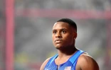 Christian Coleman s'apprête à disputer les séries du relais 4x100m, le 4 octobre 2019 aux Mondiaux d'athlétisme de Doha