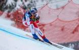 Le Suisse Marco Odermatt sur la piste de la descente de Kitzbühel, le 23 janvier 2022 