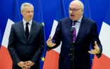 Le commissaire européen au Commerce Phil Hogan (D) et le ministre français de l'Economie Bruno Le Maire le 7 janvier 2020 à Paris