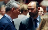 Le ministre de l'Economie Bruno Le Maire et le Premier ministre Edouard Philippe au Sénat, le 6 juillet 2017