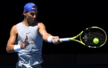 L'Espagnol Rafael Nadal lors d'une séance d'entraînement en vue de l'Open d'Australie, le 11 janvier 2019 à Melbourne 