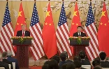 Les présidents américain Donald Trump et chinois Xi Jinping à Pékin le 9 novembre 2017.