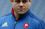Le capitaine du XV de France Guilhem Guirado, lors d'une séance d'entraînement à Murrayfield le 12 mars 2016