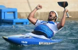 Le Français Denis Gargaud après sa victoire en canoë slalom le 9 août 2016 aux JO de  Rio