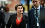 La cheffe des conservateurs écossais, Ruth Davidson, ici au congrès annuel des conservateurs à Manchester le 3 octobre 2017, appelle à la fin de "la culture des vestiaires de garçons" dans la classe politique britannique.