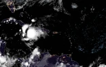 Image satellite de la tempête tropicale Elsa se dirigant vers Cuba, le 4 juillet 2021