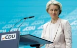La présidente de la Commission européenne, Ursula von der Leyen, au siÚge de la CDU à Berlin, le 10 juin 2024