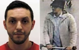 Montage en date du 10 avril 2016 d'un portrait d'archives fourni par la police belge de Mohamed Abrini et d'une capture d'écran d'une caméra de contrôle le montrant avec un chapeau à l'aéroport de Bruxelles