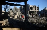 Destructions dans le camp palestinien d'al-Maghazi, dans le centre de la bande de Gaza, après une frappe israélienne, le 3 janvier 2025