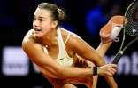 La Bélarusse Aryna Sabalenka en demi-finale du tournoi de Stuttgart le 22 avril 2023 à Stuttgart