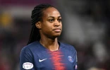 L'attaquante du Paris-SG, Marie-Antoinette Katoto (d), lors du quart de finale retour de la Ligue des champions face Ă Chelsea, au stade Jean Bouin Ă Paris, le 27 mars 2019