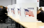 Les électeurs ayant voté le dernier jour du vote anticipé pour la présidentielle américaine à Howell, dans le Michigan, aux Etats-Unis, le 3 novembre 2024