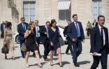 Des grands patrons français sont reçus à l'Elysée par Emmanuel Macron, le 17 juillet 2018