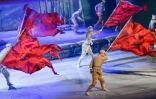 "La bataille de Shanghai", spectacle acrobatique à Shanghai le 6 septembre 2019, pour commémorer le 70e anniversaire du régime communiste chinois