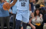 Ja Morant des Memphis Grizzlies pendant le match 5 du 1er tour des play-offs en NBA contre les LA Lakers le 26 avril 2023 Ă Memphis