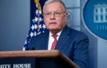 Keith Kellogg, conseiller à la sécurité nationale du vice-président américain Mike Pence, lors d'un point presse le 22 septembre 2020, à Washington