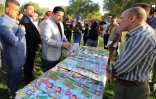 Le ministre irakien de l'Intérieur Qasim al-Araji au festival du livre baptisé "Je suis Irakien, je lis" à Bagdad, le 9 septembre 2017