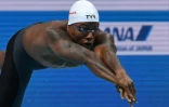 Le Français Mehdy Metella en série du 100 m nage libre des Mondiaux, le 26 juillet 2017 à Budapest