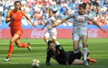 L'Espagne de Lucia Garcia (N.17) s'est contentée d'un match nul contre la Chine pour accéder aux 8es de finale du Mondial, le 17 juin 2019 au Havre