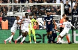 La joie de l'attaquant clermontois Mohamed Bayo, après son but marqué contre Bordeaux, lors de leur match de L1, le 8 août 2021 au Stade Matmut-Atlantique