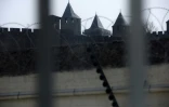 La cité médiévale de Carcassonne, vue depuis la maison d'arrêt, le 23 février 2017