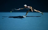 Le joueur de tennis italien Jannik Sinner lors de sa victoire contre le Serbe Novak Djokovic en demi-finale de l'Open d'Australie à Melbourne le 26 janvier 2024