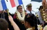 Le président François Hollande à son arrivée à Wallis-et-Futuna, le 22 février 2016