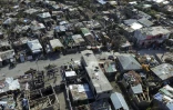 Vue aérienne le 10 octobre 2016 de la ville de Jeremi à l'ouest de Port-au-Prince après après le passage de l'ouragan Matthew le 10 octobre 2016