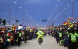 L'Argentin Jose Julian Kozac (KTM), le 6 janvier 2017 à l'arrivée de la 5e étape du Dakar Tupiza-Oruro