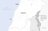 Carte de du sud du Liban et du nord d'Israël