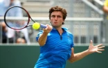 Gilles Simon en huitièmes de finale du Masters 1000 de Miami face à son compatriote français Lucas Pouille, le 29 mars 2016 à Key Biscayne