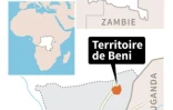 Carte de la République démocratique du Congo localisant le territoire de Beni dans le Nord-Kivu où 14 Casques bleus de la Monusco ont été tués et des dizaines blessés lors d'affrontements jeudi