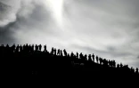Des supporteurs sur le Col d'Aubisque, lors du Tour du France, le 27 juillet 2018