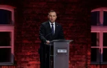 Le président polonais, Andrzej Duda, à la cérémonie officielle à l'ancien camp de concentration nazi d'Auschwitz-Birkenau, lors des commémorations du 75e anniversaire de la libération du camp à Oswiecim (Pologne), le 27 janvier