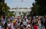 Des manifestants devant la Maison Blanche à Washington, le 27 août 2020