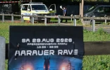 Des policiers sécurisent la zone où une fusillade a eu lieu, lors d'une rave-party à Aarau, dans le nord de la Suisse, le 30 août 2026