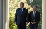 Le président américain Donald Trump et le président de la Fed Jerome Powell, le 2 novembre 2017 à la Maison Blanche à Washington
