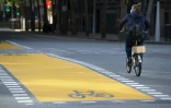 Une piste cyclable Ă Barcelone (Espagne) le 8 mai