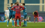 L'attaquant de Lyon Moussa Dembélé dépité aprÚs un but du Zenit en Ligue des champions, le 27 novembre 2019 à Saint-Pétersbourg