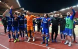 Les joueurs de Strasbourg lors de leur victoire à Monaco en 21e journée de L1 le 19 janvier 2019