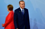 Le président turc Recep Tayyip Erdogan et la chancelière allemande Angela Merkel au sommet du G20 à Hambourg en Allemagne, le 8 juillet 2017