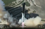 Image du lancement de la fusée Starship de SpaceX le 24 juillet 2026 depuis Starbase au Texas issue de la retransmission vidéo de l'entreprise