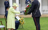 La reine Elizabeth II, 94 ans, le 31 mars 2021 lors d'une cérémonie dans un mémorial militaire du Surrey, en Angleterre