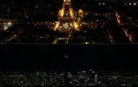 La Tour Eiffel s'éteint pendant une heure pour l'"Earth Hour", le 30 mars 2019 à Paris